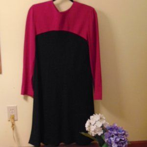 Liz Claiborne Occasion Dress--Hot Pink/Blk Sz12